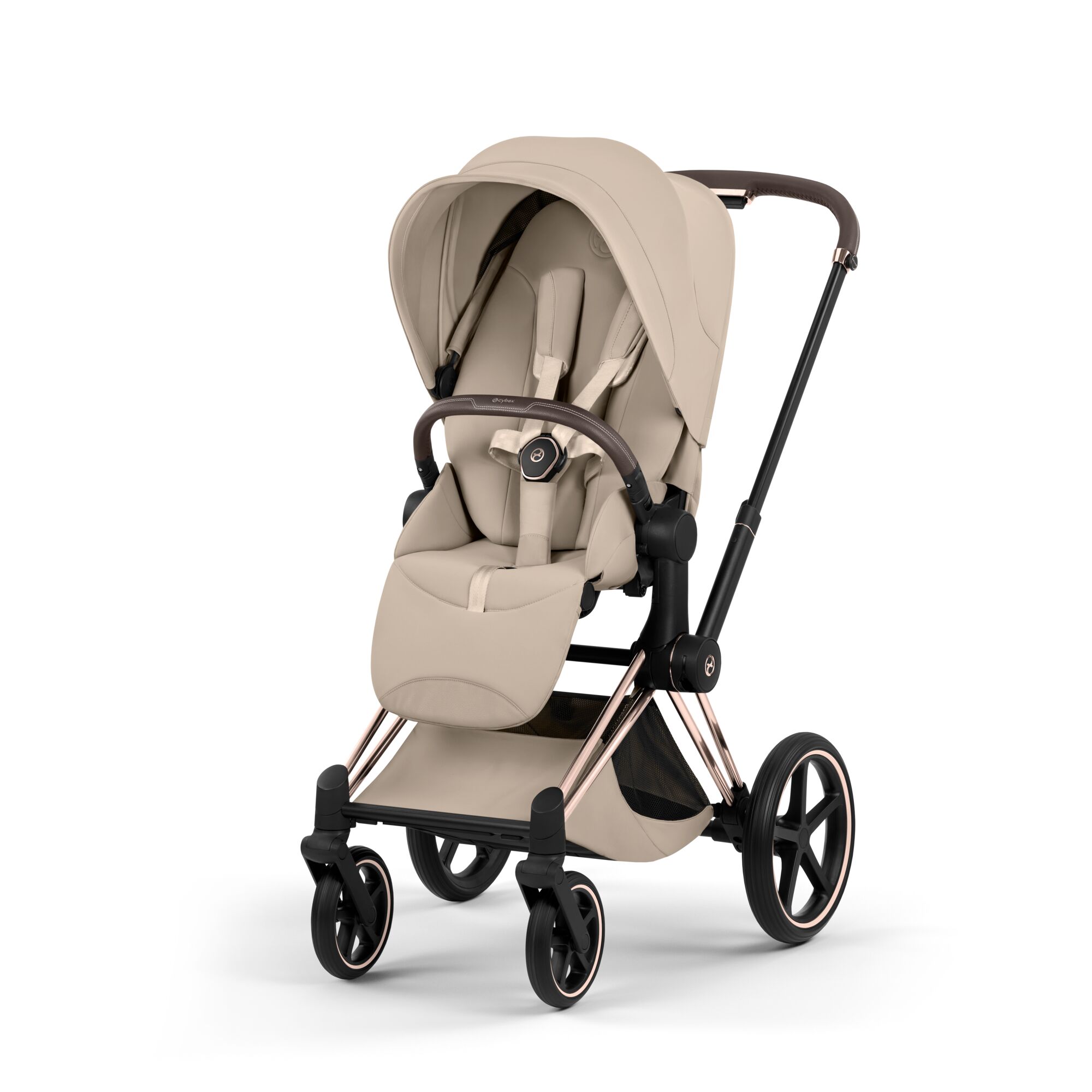 Carucior Cybex Priam Style Cozy Beige 3 in 1 - Cadru Rosegold