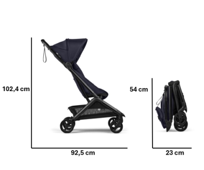 Dimensiuni carucior Bugaboo Butterfly 2 Black/Deep Indigo