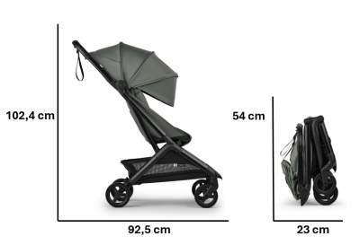 Dimensiuni carucior Bugaboo Butterfly 2 Black/Forest Green
