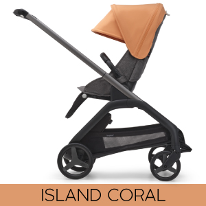 Descriere Carucior Bugaboo personalizat Dragonfly Graphite/Grey Melange Isand Coral