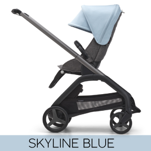 Descriere Carucior Bugaboo personalizat Dragonfly Graphite/Grey Melange Skyline Blue