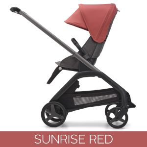 Descriere Carucior Bugaboo personalizat Dragonfly Graphite/Grey Melange Sunrise Red