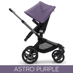 Carucior Bugaboo Fox 5 Graphite/Midnight Black 2 in 1 personalizat - Capotina Astro Purple