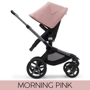 Carucior Bugaboo Fox 5 Graphite/Midnight Black 2 in 1 personalizat - Capotina Morning Pink