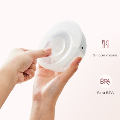 Pompa de san Momcozy Hands-free M5 Smart Grey - Silicon alimentar si PP fara BPA