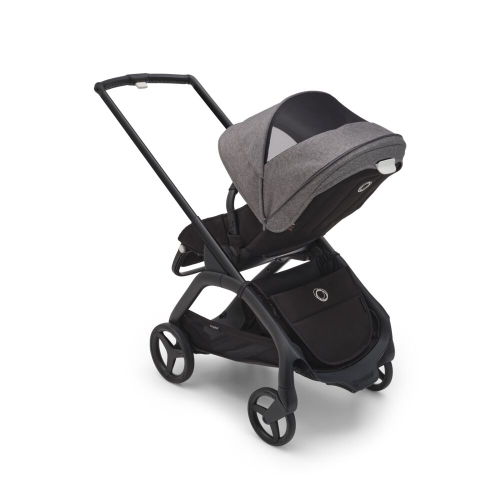 Copertina de soare carucior Bugaboo Dragonfly Grey Melange cu ventilatie, din materiale sustenabile si usor de intretinut