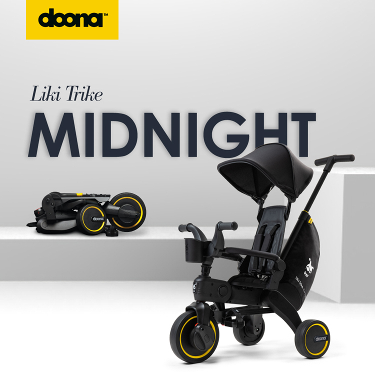Tricicleta Doona Liki Trike Midnight Edition este noul mod de a calatori cu eleganta si stil.
