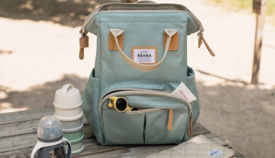 Rucsac de infasat Beaba Wellington Sage Green - design unisex