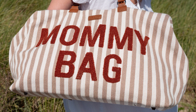 Geanta de infasat Childhome Mommy Bag Nude/Alb