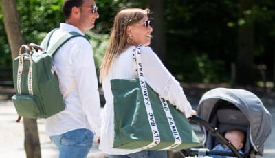 Geanta Childhome Family Bag Signature Verde - ideala pentru calatoriile in familie si pastreaza toate articolele in siguranta