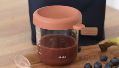 Descriere Recipient ermetic sticla Beaba 250 ml Terracotta