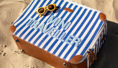 Valiza pentru copii Childhome Mini Traveller Albastru/Alb