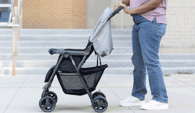 Carucior gemeni Graco DuoRider Steeple Gray - pliere rapida cu o singura mana