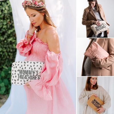 Poseta Childhome Mommy Clutch 33x23 cm Roz