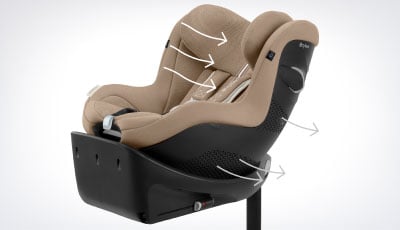Scaun auto rotativ Cybex Sirona Gi i-Size Plus Stormy Blue - Respirabilitate optima
