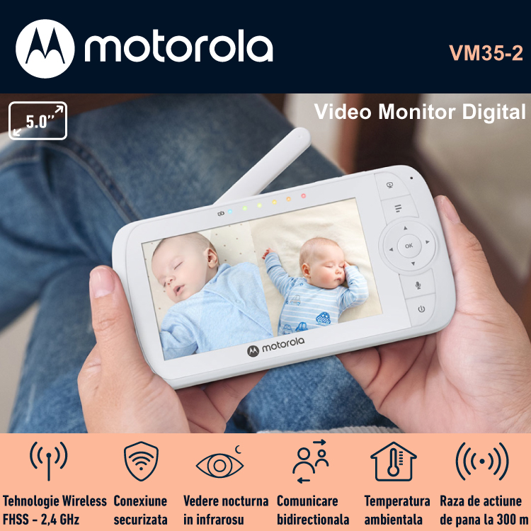 Video Monitor Digital Motorola VM35 Twin