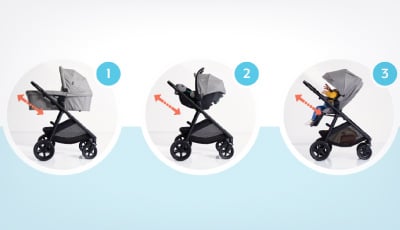 Carucior Graco Near2Me DLX 3 in 1 Ash - sistem 3 in 1