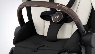 Set textil carucior Cybex Priam Off White - Centuri reglabile cu o singura tragere