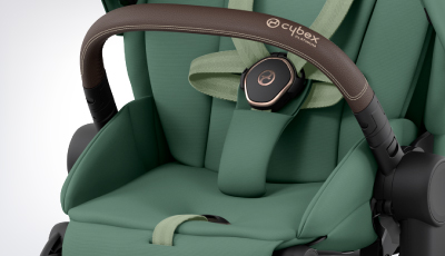 Set textil carucior Cybex Priam Leaf Green - Centuri reglabile cu o singura tragere