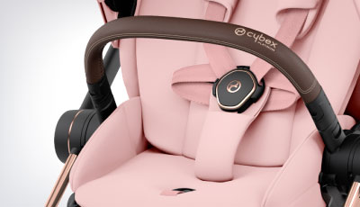 Set textil carucior Cybex Mios Peach Pink - Centuri reglabile cu o singura tragere