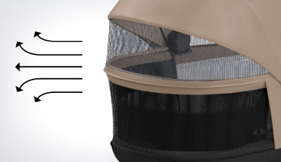 Landou Cybex Mios 3 Lux Cozy Beige - Ferestre din plasa