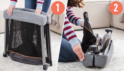 Patut Graco FoldLite LX Midnight - doua moduri de pliere