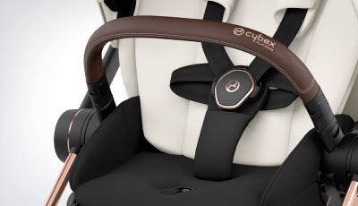 Set textil carucior Cybex Mios Off White - Centuri reglabile cu o singura tragere