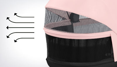 Landou Cybex Mios 3 Lux Peach Pink - Ferestre din plasa