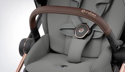 Set textil carucior Cybex Mios Mirage Grey - Centuri reglabile cu o singura tragere