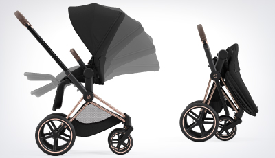 Sasiu carucior Cybex Priam Rosegold - Pliere cu o singura mana