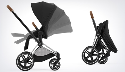 Sasiu carucior Cybex Priam Chrome Brown - Pliere cu o singura mana