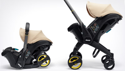 Scoica auto Doona i i-Size Sahara Sand 2 in 1 - sistem de roti integrat
