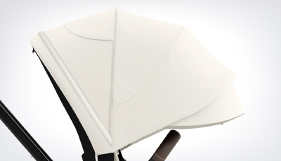 Set textil carucior Cybex Priam Off White - Capotina XXL cu protectie UPF50+