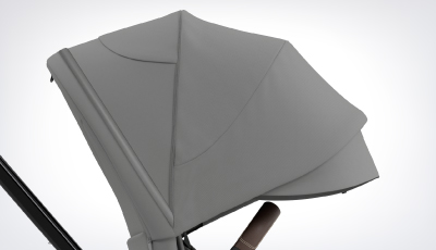 Set textil carucior Cybex Priam Mirage Grey - Capotina XXL cu protectie UPF50+