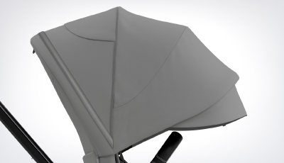 Set textil carucior Cybex Priam Mirage Grey - Capotina XXL cu protectie UPF50+