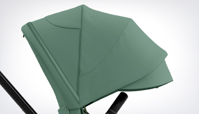 Set textil carucior Cybex Priam Leaf Green - Capotina XXL cu protectie UPF50+