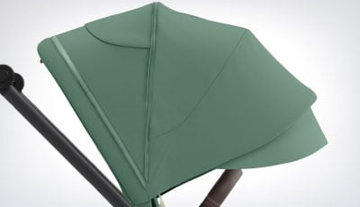 Set textil carucior Cybex Mios Leaf Green - Capotina XXL cu protectie UPF50+