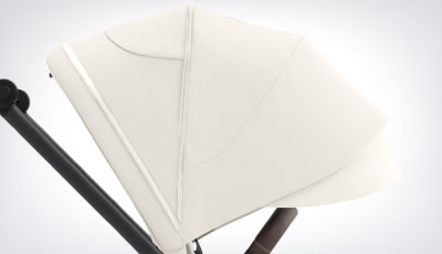 Set textil carucior Cybex Mios Off White - Capotina XXL cu protectie UPF50+