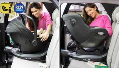Baza Isofix rotativa Graco SnugTurn i-Size - scoica si scaunul auto compatibile