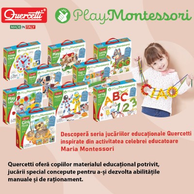 Joc Quercetti cu sireturi Montessori ABC+123