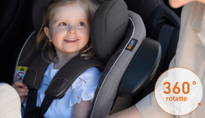 Scaun auto rotativ BeSafe iZi Turn i-Size Cloud Melange - rotatie 360