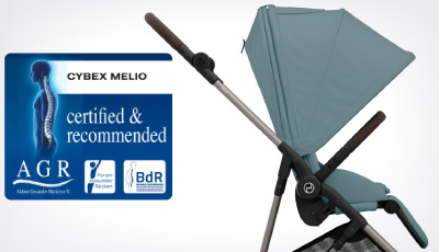 Carucior Cybex Melio B Stormy Blue - Certificat AGR
