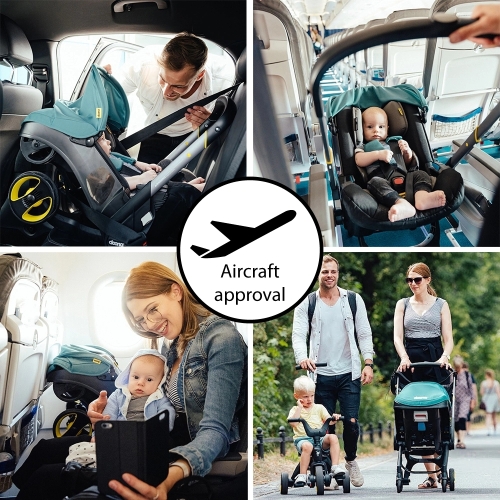 Scoica auto Doona Desert Green 2 in 1 - in masina, pe strada, in avion