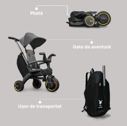 Tricicleta pliabila Doona Liki Trike S3 Grey Hound