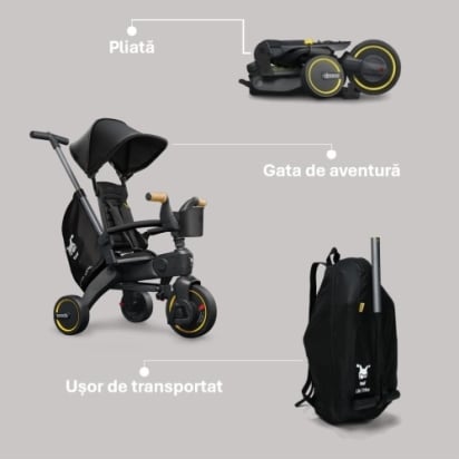 Tricicleta pliabila Doona Liki Trike S5 Nitro Black