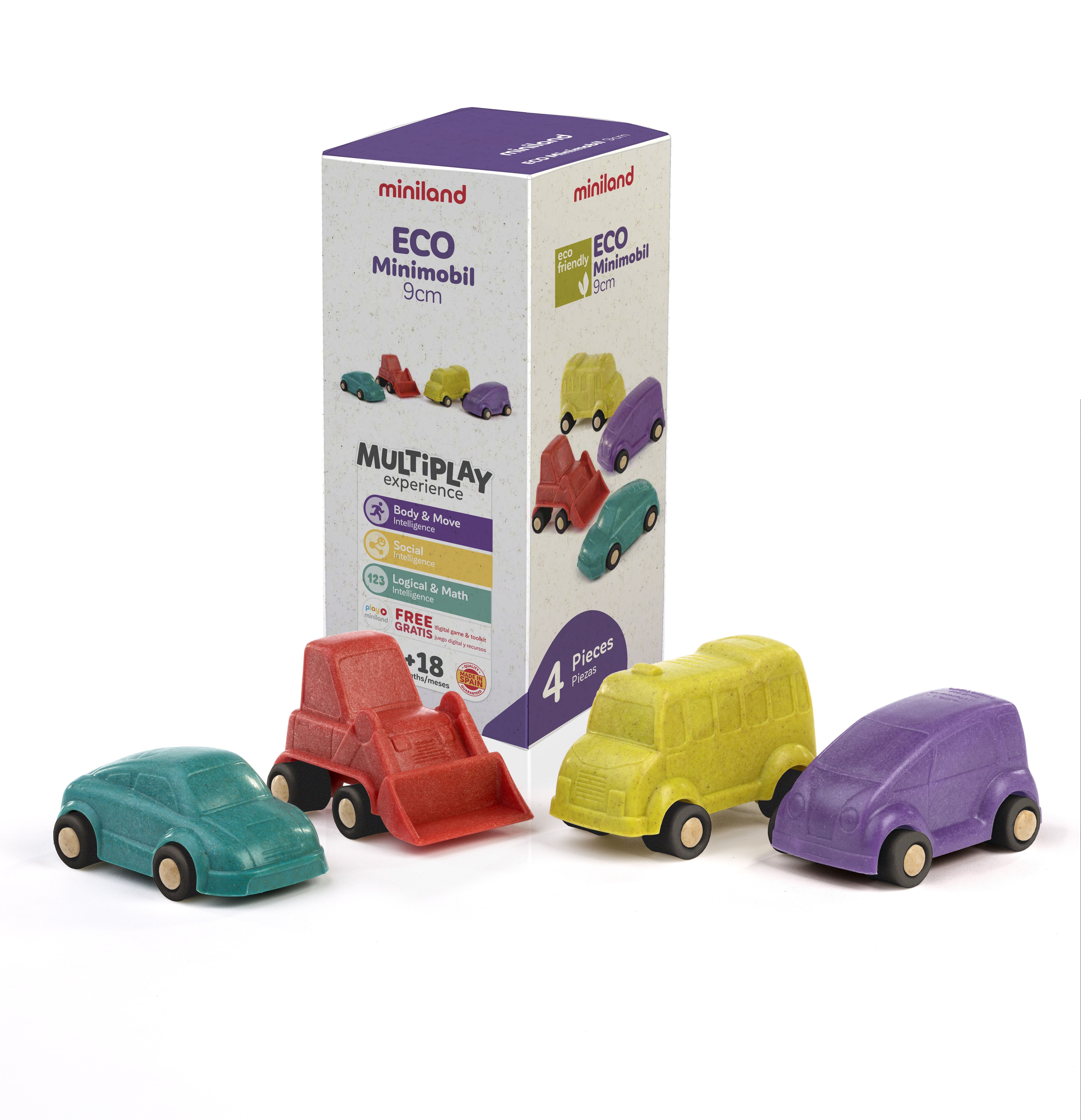 Masinute, trenulete, avioane - Set 4 vehicule 9 cm Minimobile ECO