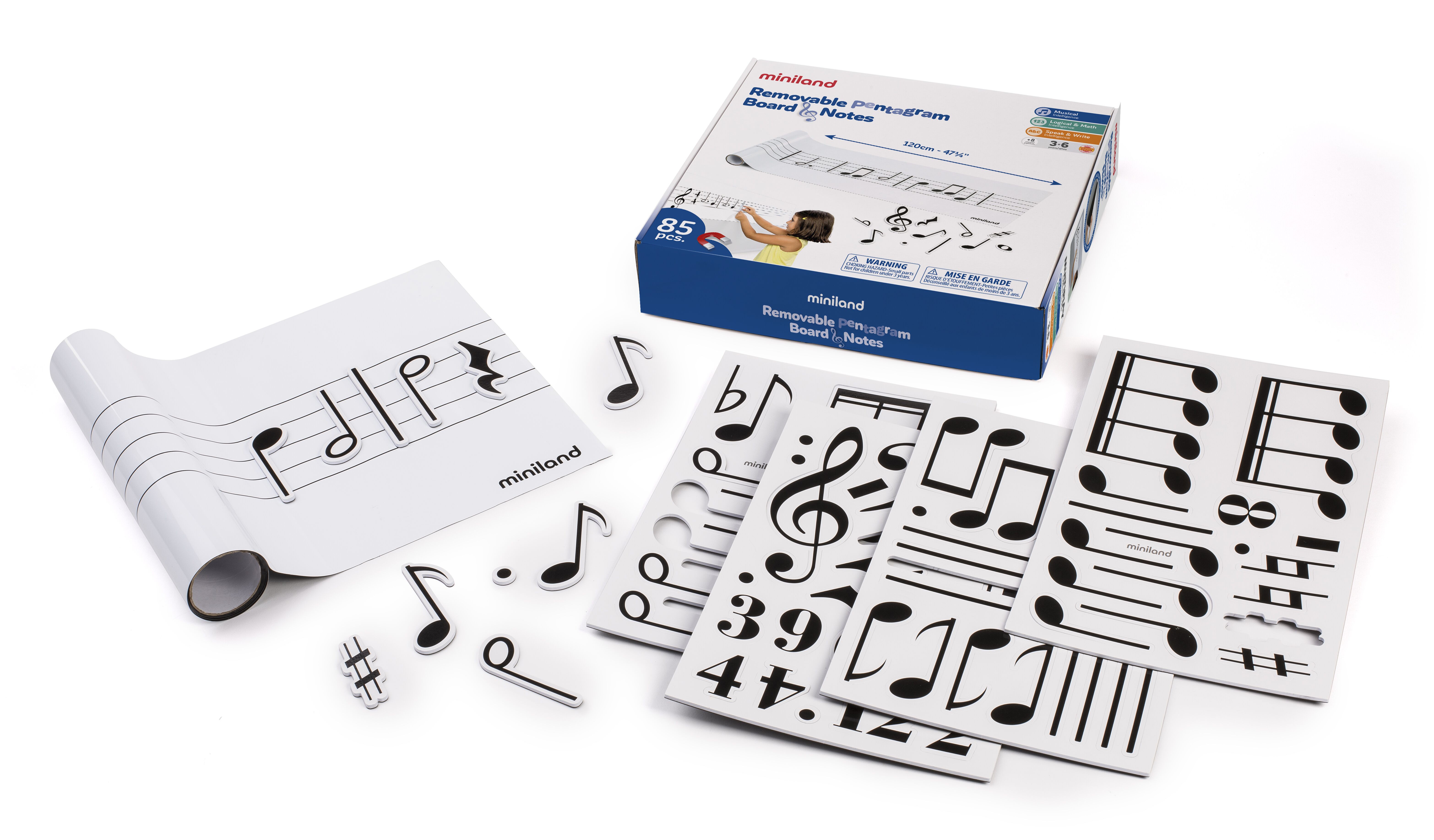 Jucarii interactive - Set Portativ cu 85 note muzicale magnetice