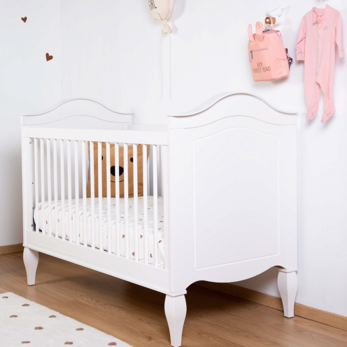 Patut Childhome Romantic White 70x140 cm, MDF/Pin Alb [6]