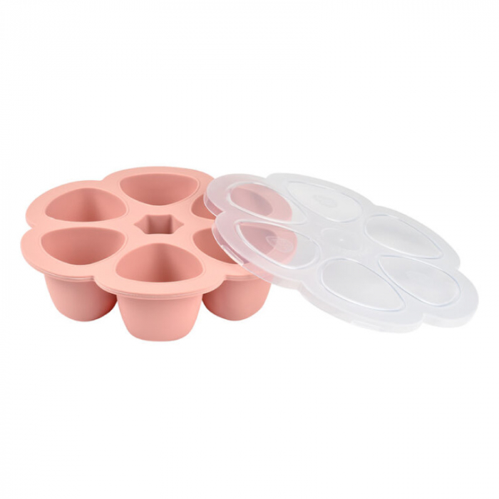 Recipient ermetic silicon multiportii 6x90 ml Beaba Old Pink [3]