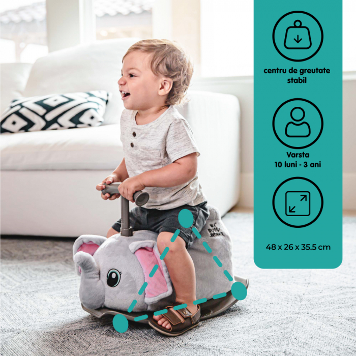 Balansoar cu roti My Buddy Wheels Elefant [5]